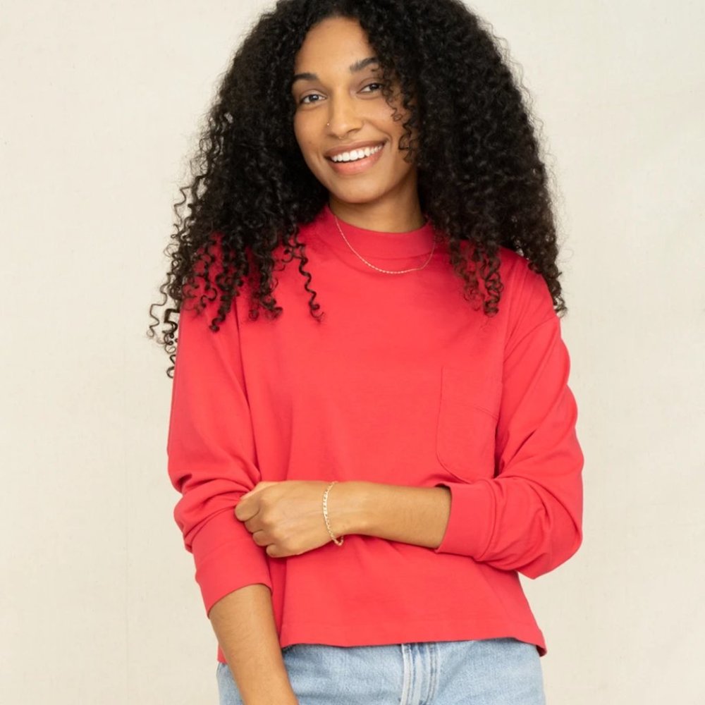 For Days 90's Crop LS in Red